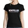 Women's T-shirt - Montpellier - Black - Short Sleeves - Round Neck