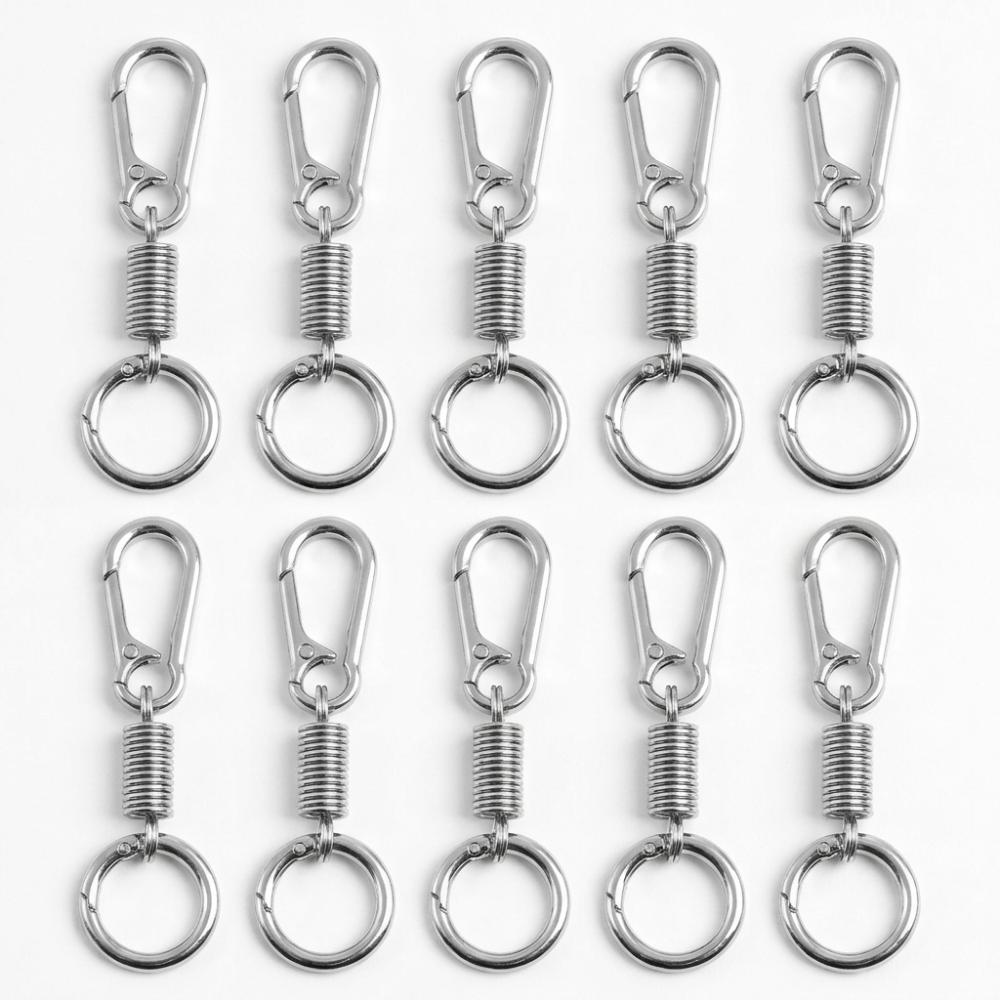 10pcs Multi-Functional Metal Keychains Lightweight Zipper Clips Portable Key Ring Clip Bag