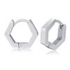 1 Pair/4 Pairs Triangle Hexagon Earrings for Men Women Geometry Hex Huggie Stainless Steel Modern Unique Earring Unisex Jewelry