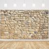 7x5FT Polyester Light Brown Rock Wall Backdrop Brick Stone Rustic Photography Background Supplies for Vintage Birthday Party Newborn Ph