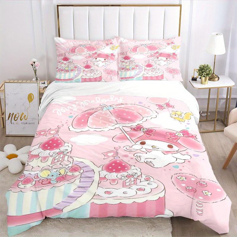 3pcs Cartoon My Melody Print Cover Set Ultra Soft, Breathable, and Comfortable Bedding with Stylish Design for Bedroom and Guest Room Decor 1 Cov