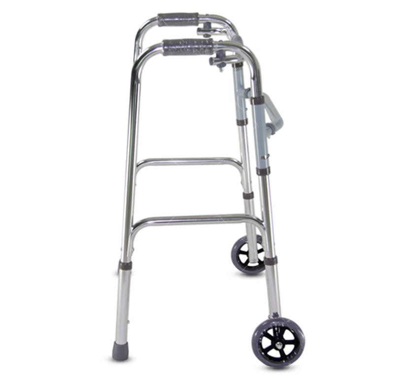 Elderly Foldable Aluminum Walker with Wheels for Rehabilitation