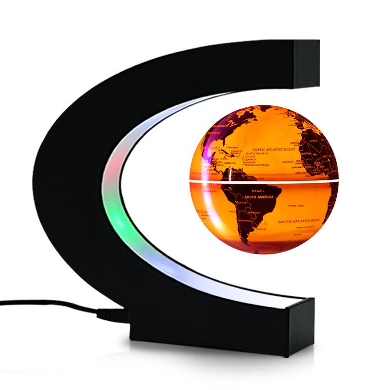 C-Shaped 3-Inch Magnetic Levitating Globe - Unique Valentine's Day Gift & Creative Home Decor Ornament