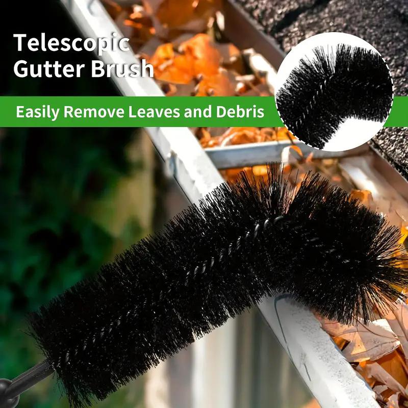 Gutter Cleaning Tool Drain Protection Brush Detachable Gutter Cleaning Brush Multi Tubes Stainless Steel for House Cleaning