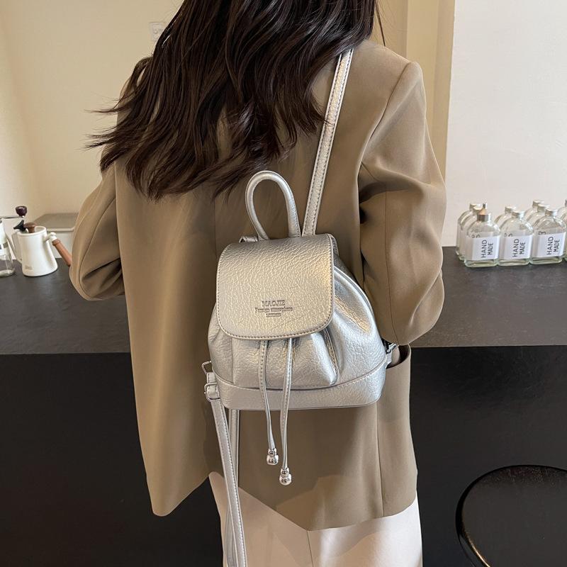 2025 New Fashionable and Simple Portable Satchel, Foreign Style Girl Single Shoulder Small Backpack, Retro Bucket Backpack