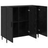 Sideboard Black Oak Effect 90 x 34 x 80 cm Wood Based Material