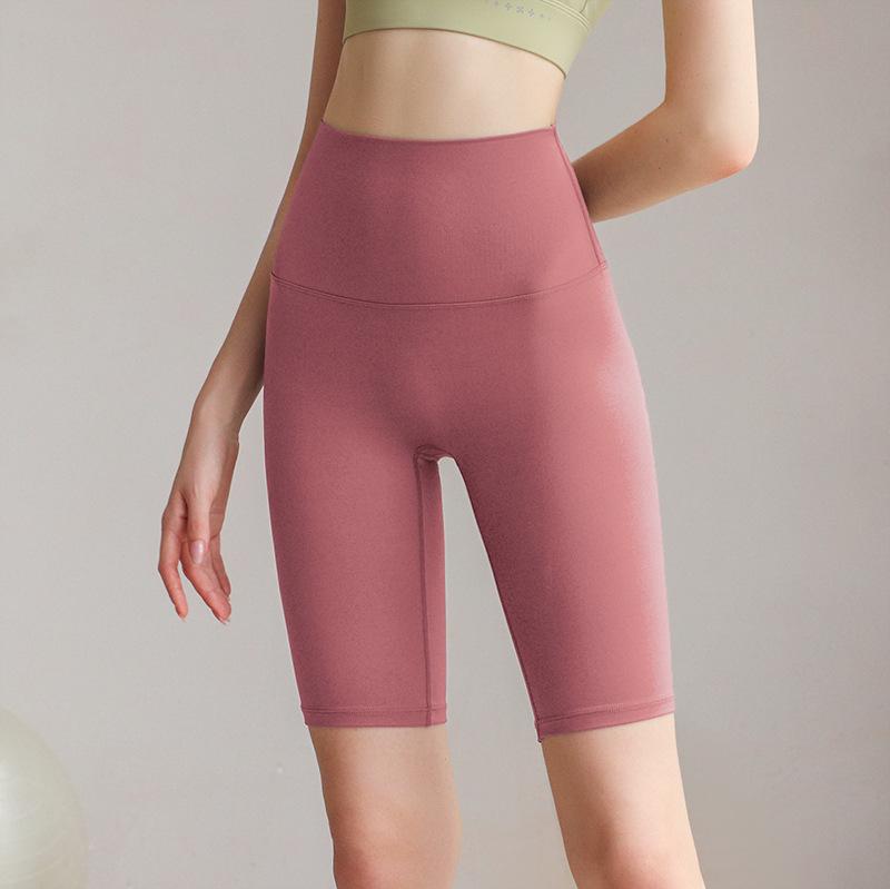 Sports Shorts, Yoga Five-point Pants, Women's High Waist, Hip Lift, Tight Body Wear, Fitness Pants, Running Cycling Pants, Nylon
