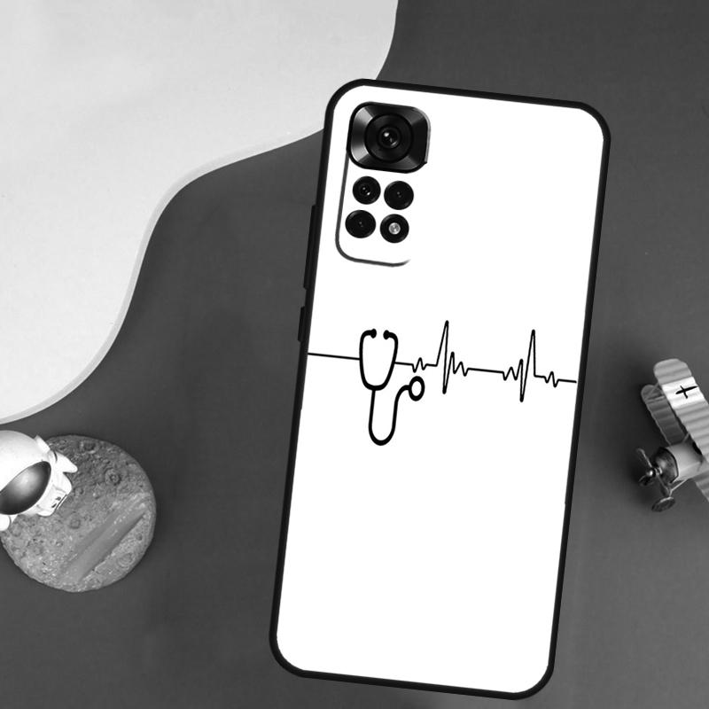 Nurse Heartbeat Case For Xiaomi Redmi Note 13 Pro 14 12 9 10 11 Pro 10S 11S 12S Redmi 14C 13C 10C 12C Cover