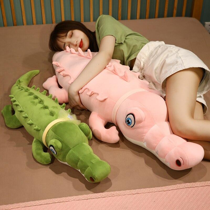 Lovely Giant Crocodile Plush Pillow Cartoon Stuffed Soft Animal Cushion Kawaii Dolls Birthday Gift for Boys Baby