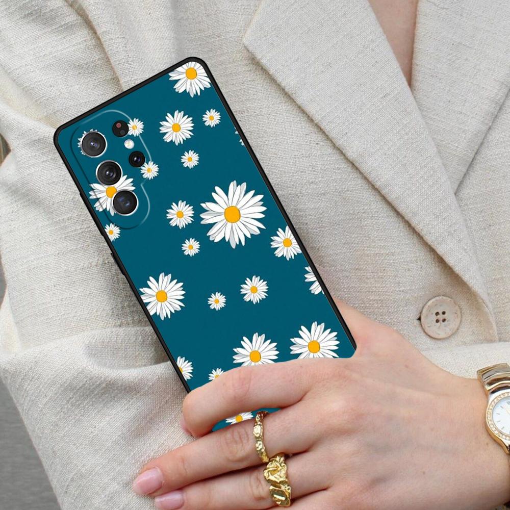 Daisy Flower Soft Cell Phone Case for Samsung Galaxy S26 Ultra S25 S24 S23 S22 S21 S20 Note10 Cover