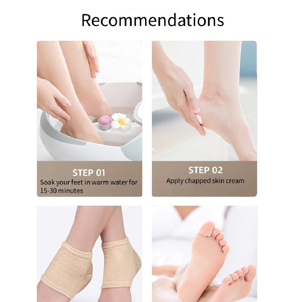 2PCS Silicone Heel Sleeve Socks Heel Padded Heel Cups Insoles Feet Care Repair Half-yard Socks