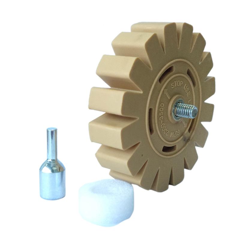 Decal Removal Eraser Wheel with Power Drill Arbor-Adapter Rubber Pinstripe 100mm