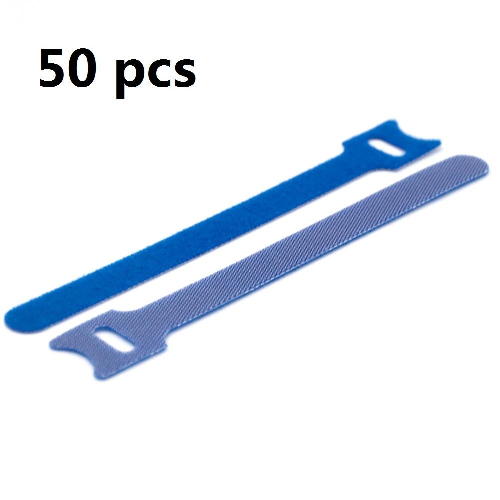 50pcs Auto-adhesive Cable Management T-type Velcros Tape 150mm*12mm TV/PC/USB Wires Ties Fixing Reusable Multi-use Nylon Fabric