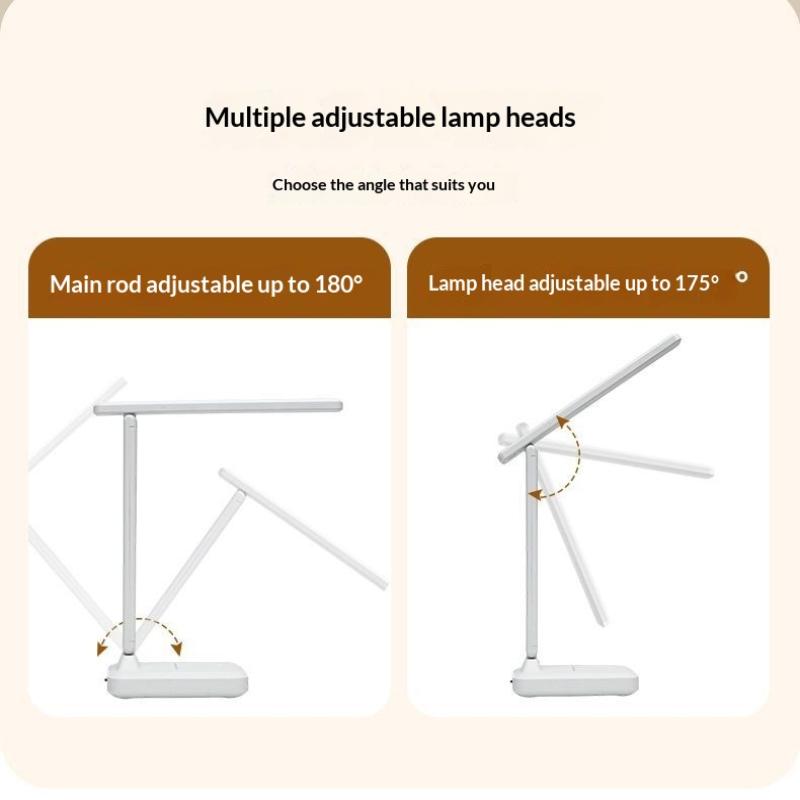 Składana Lampa Stołowa LED Lampa Biurkowa 3 Rodzaje Bezstopniowo Ściemniana Dotykowa Nocna do Czytania Ochrona Oczu Światło Nocne Ładowanie przez USB