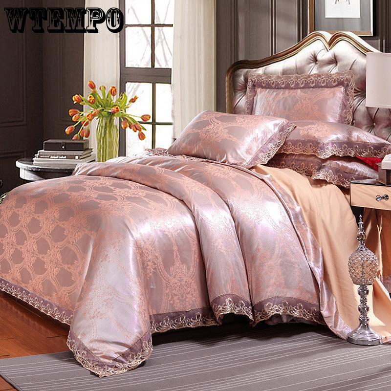 WTEMPO Brand Fashion European and American Cotton Jacquard 4pcs Bedding