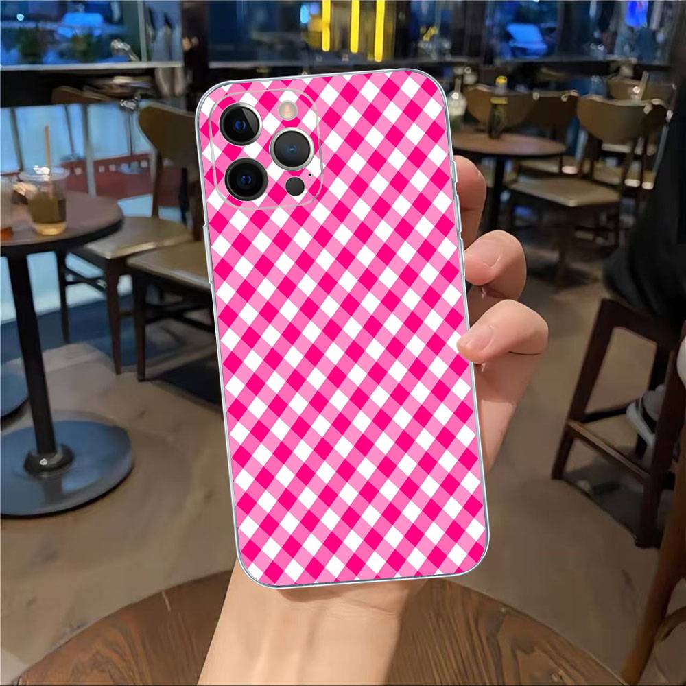 Simple Chic Lattice Pattern Fit For IPhone 16 15 Promax Phone Case IPhone 14 11 12 High End 13 Pro Silicone