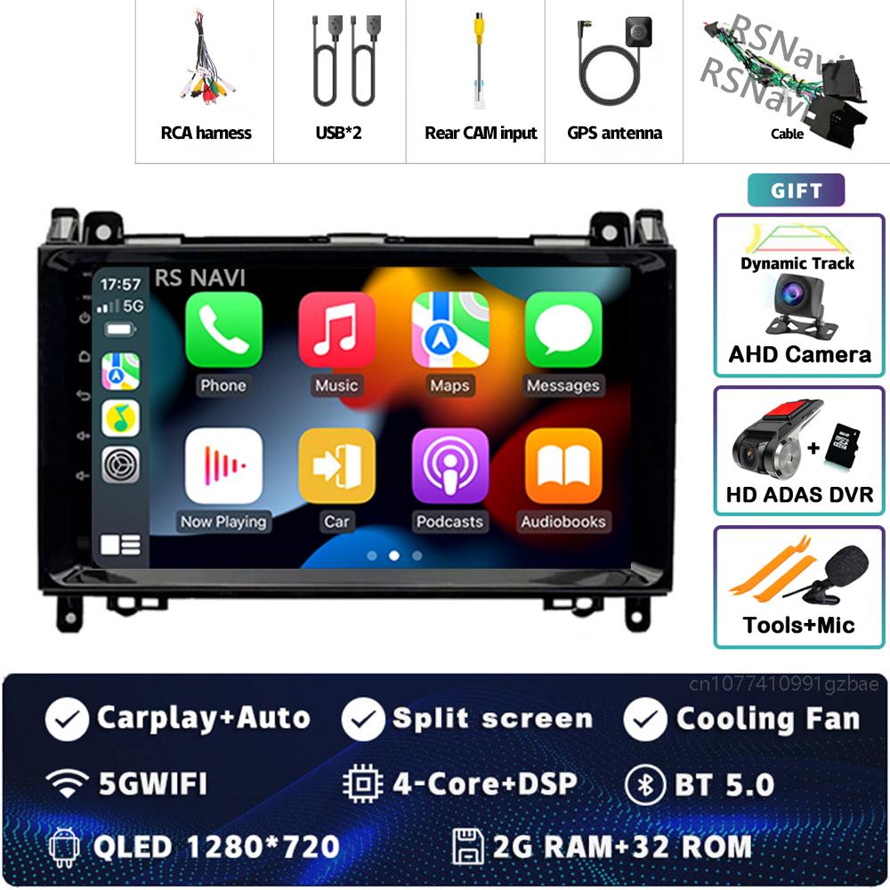 Android 14 Carplay Car Radio For Mercedes Benz B200 W169 W245 Viano Vito W639 Sprinter W906 Multimedia Video Player  GPS Stereo