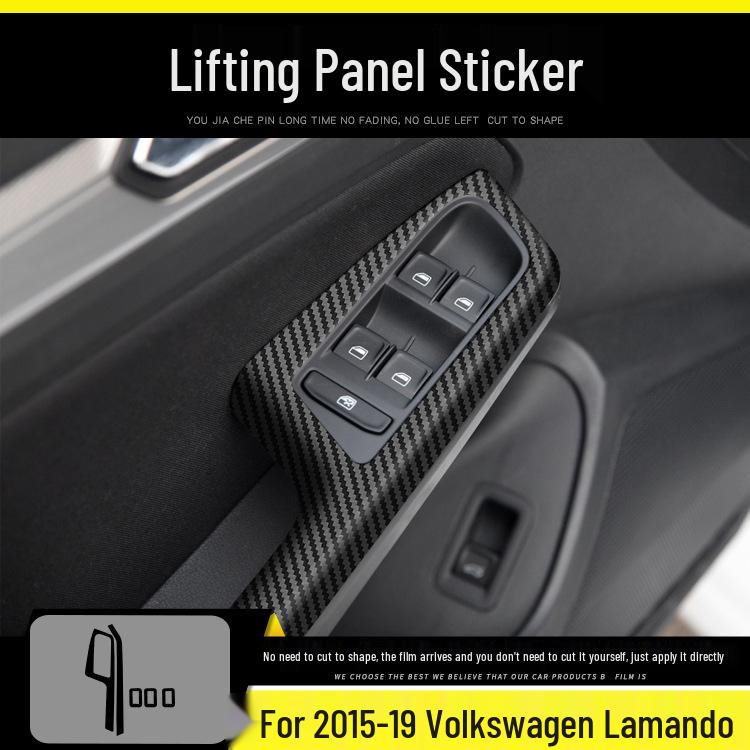Volkswagen Lamando 15-19 Carbon Fiber Interior Gear Console Anti-Kick Pad Sticker