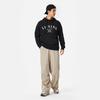 Li Ning Sports Lifestyle Series High Street American Vintage Letter Loose Hoodie Pullover Long Sleeve Fleece Sweatshirt Men Sweatshirt Black AWDU673-3
