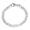 Men' Silver Bracelet 925 Silver Royal Byzantine 5mm/22cm