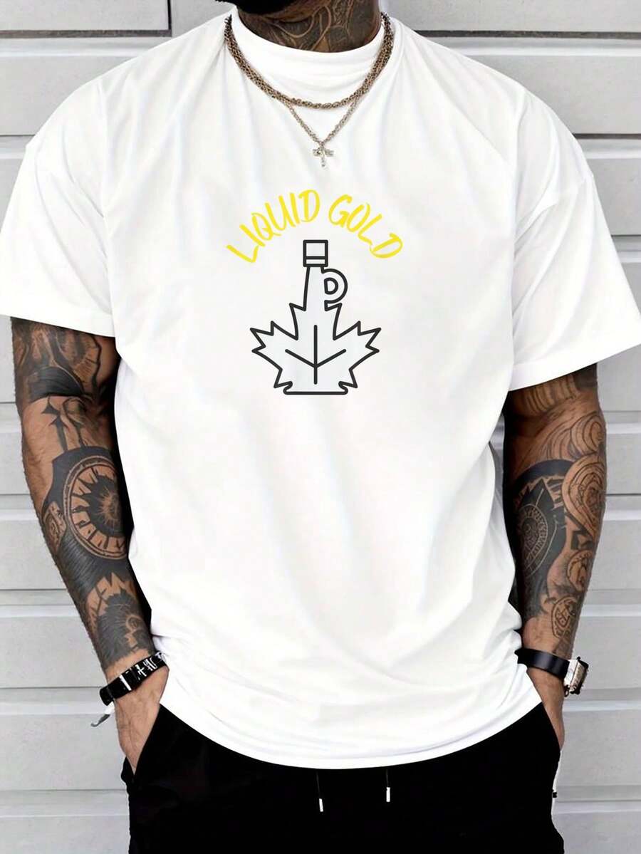 

Liquid Gold Maple Leaf Shaped Syrup Bottle T-Shirt Unisex s Short-Sleeved T-Shirt XL