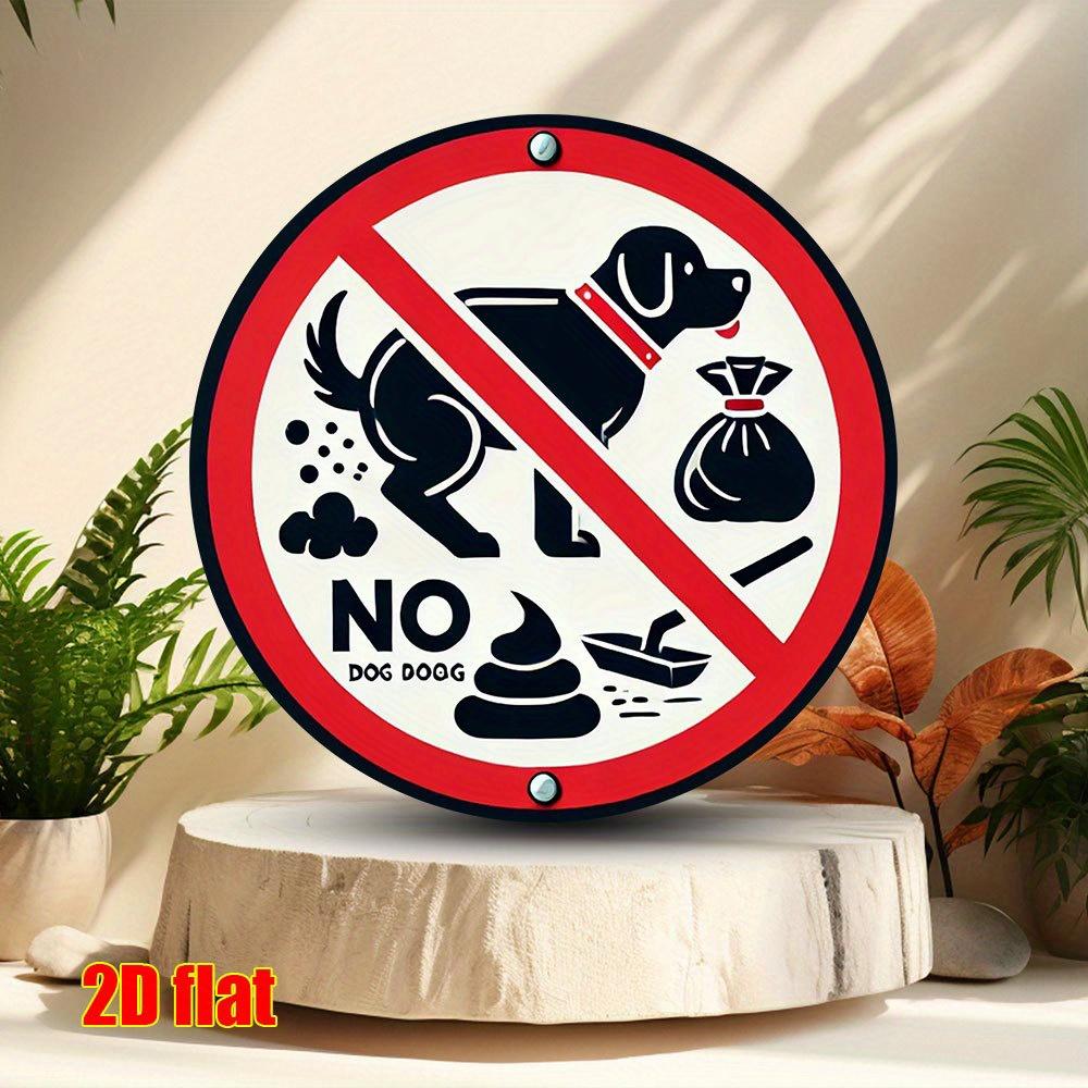D Flat Retro Circular No Dog Poop Metal Sign Wall Decor for Home Public Places