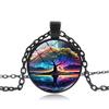 Colorful Tree of Life Time Female Versatile Fashion Retro Jewelry Pendant Necklace