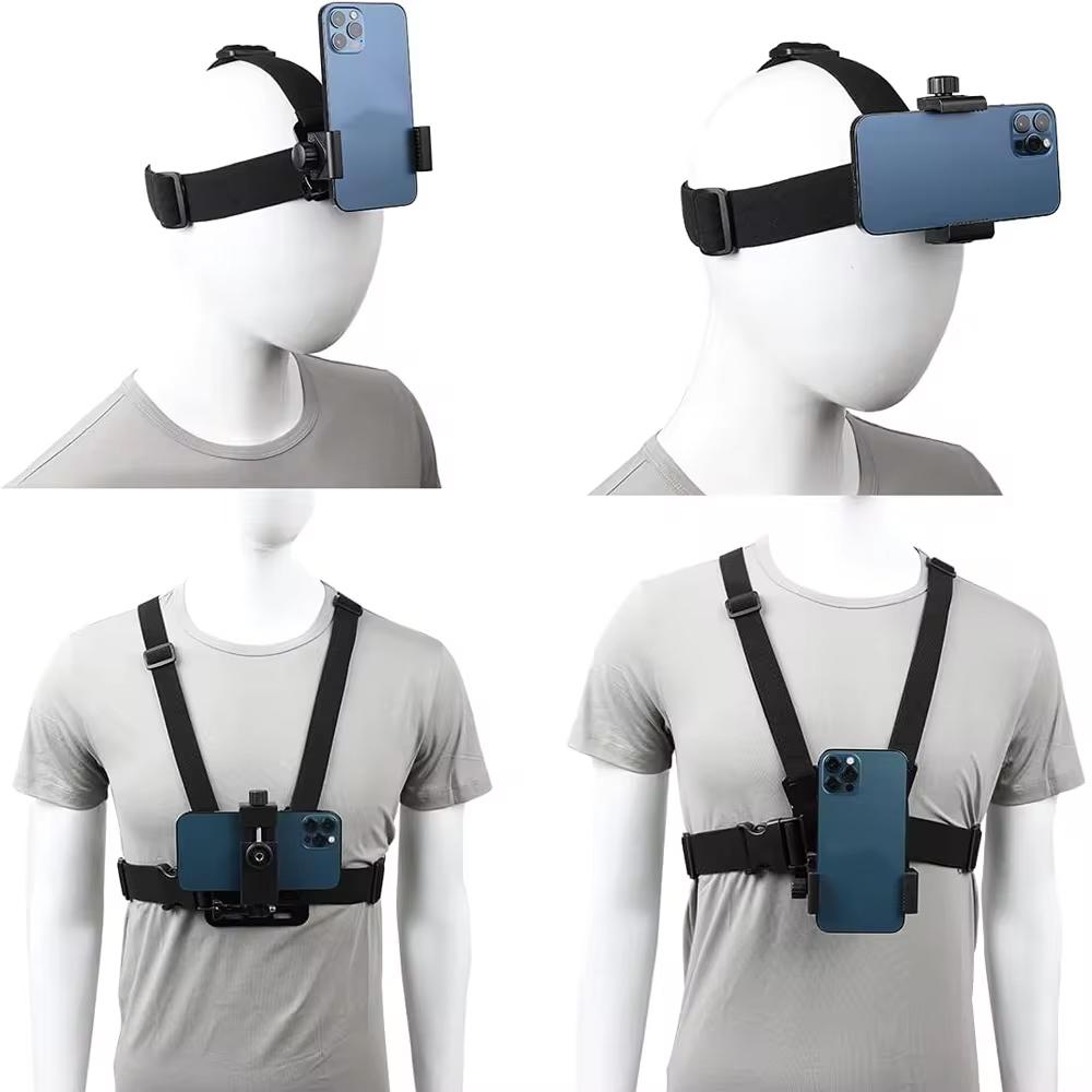7-in-1 Action Camera Accessories Set Head Strap Chest Strap Mount Phone Holder For GoPro Insta360 SJCAM Osmo Akaso Smartphones
