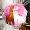 1pc Alpaca Love Automatic Folding Umbrella 8 Rib Iron Frame, Compact Portable Umbrella Suitable for Travel, Daily Use, Birthday, Women & Men Gift 006