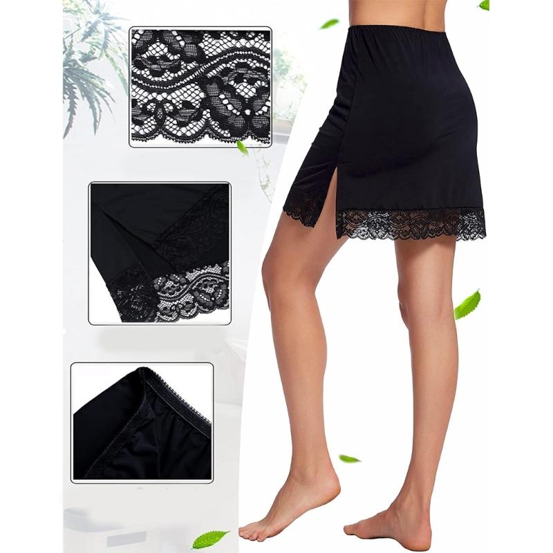 Sottogonna Mezza Sottogonna da Donna con Bordino in Pizzo Floreale Resistente all'Aderenza Biancheria Intima da Donna Sottogonna a Vita