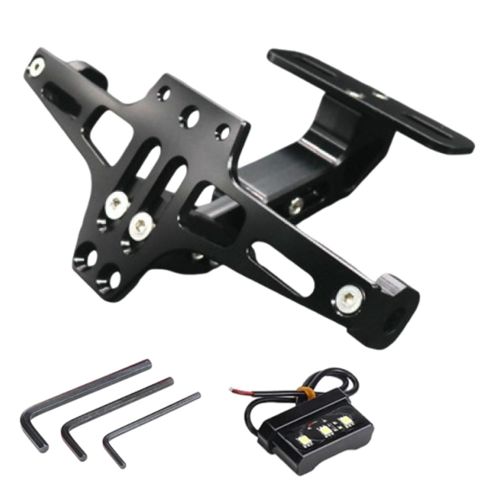 Adjustable License Plate Bracket Aluminum Zinc Zinc Alloy Turn Signal LED Lamp Holder Motorbike Parts
