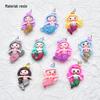 Mermaid Glitter Resin Keychain Cartoon Figure Pendant