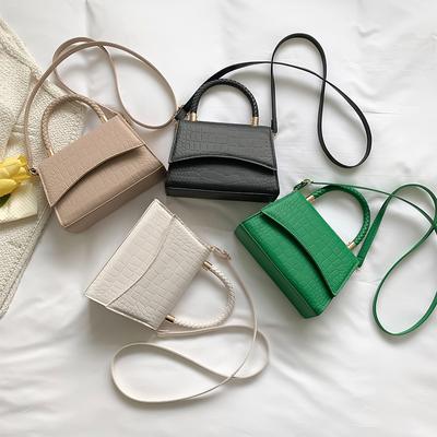 Fashion Bag Women's Small Design Small Square Bag Crocodile Simple One Shoulder Crossbody Bag