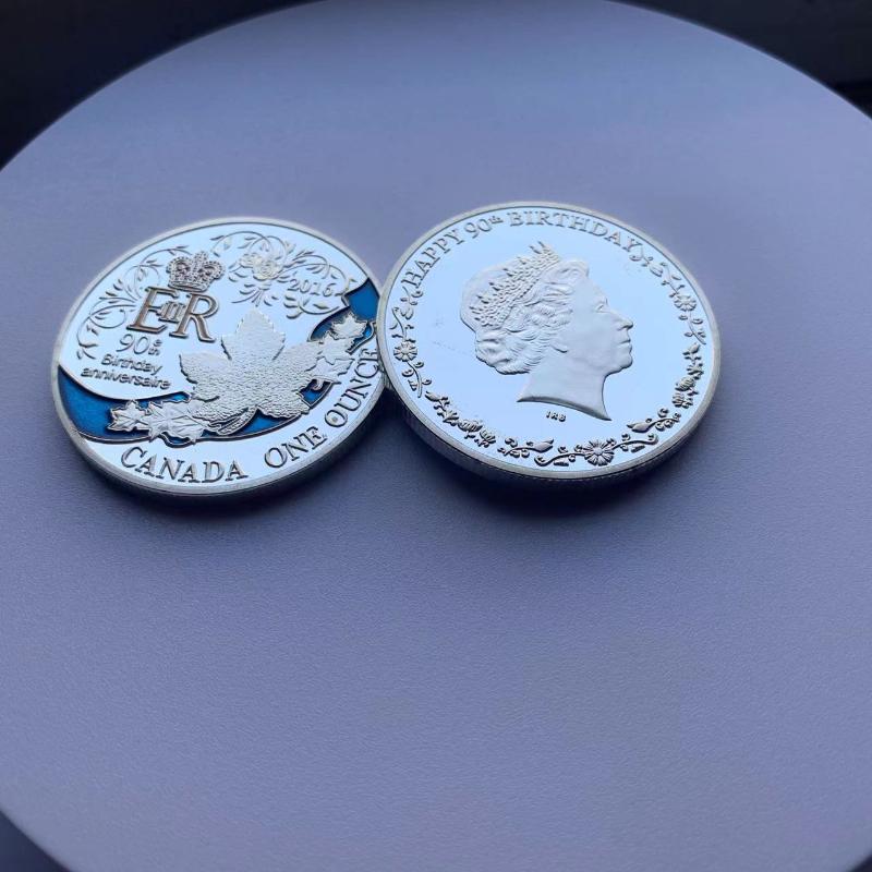 Coleção de 2 Moedas Comemorativas Moedas de Prata Moedas Comemorativas da Bela Rainha Coleção Moedas Comemorativas de Sua Majestade