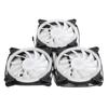 3Pcs Computer Chassis Cooling Fan Mute 6‑Pin Dual RGB Lights with Remote Control 120mm