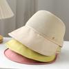 Damen Sommer Outdoor Freizeit Patchwork Stroh Entenschnabel Sonnenhut Sonnenschutzhut UV Schutz