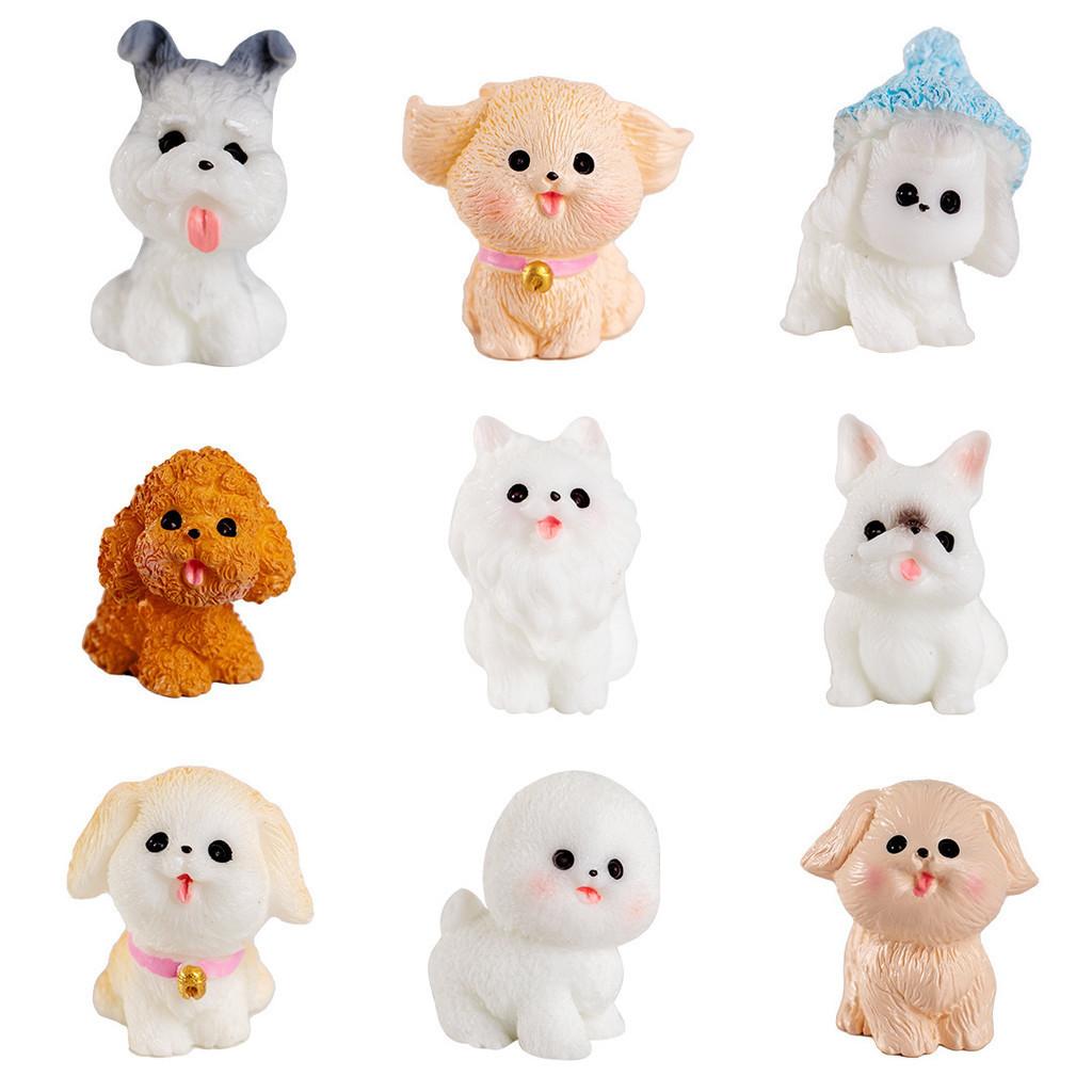Cute Resin Dog Figurine Collection Miniature Office Desk Decor Blind Box Set