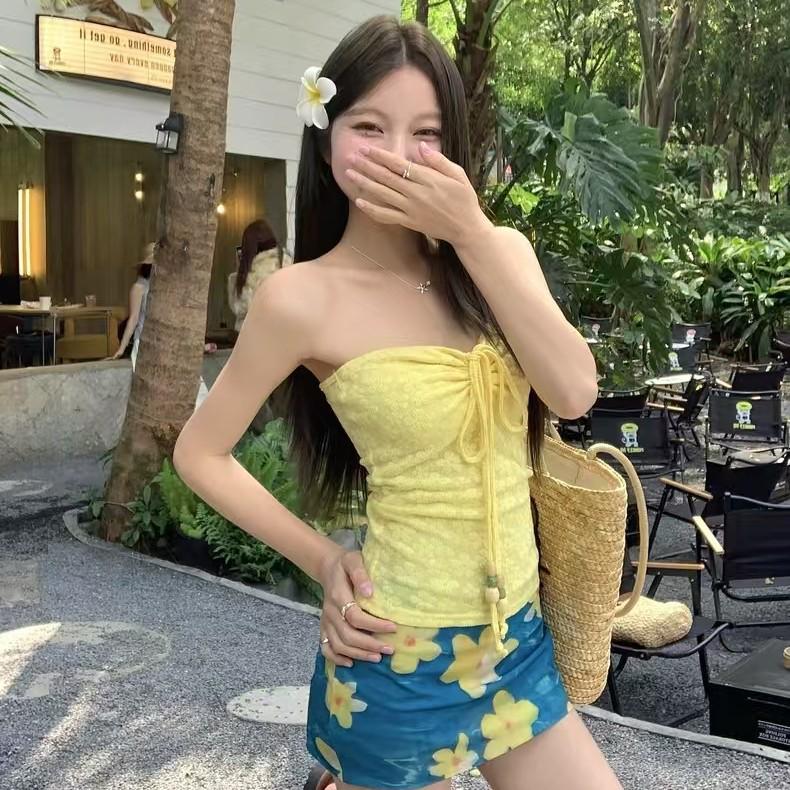 2025 Women's Korean-Style Hip-Wrapping Bikini Swimsuit - Sweet and Sexy Split Swimwear