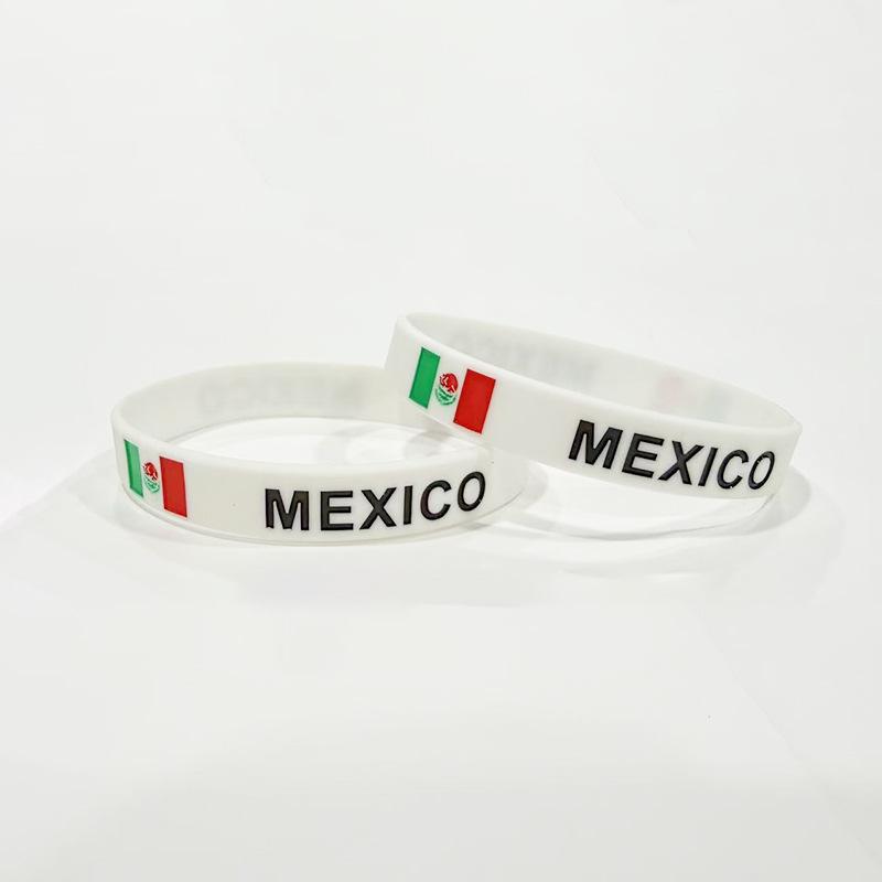 Football World Cup Bracelet Argentina France Brazil Netherlands United States Portugal Italy Flag Silicone Bracelet