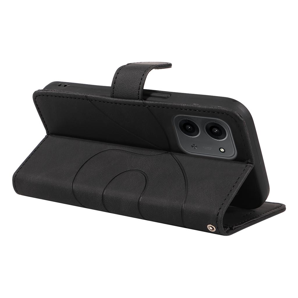 Pro Xiaomi Redmi 15C 4G (171 mm) Kožené pouzdro na peněženku Kryt na telefon Stojánek s designem zakřivených linií