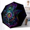 1pc Sturdy 8-Bone Auto Umbrella, hamsa Umbrella, Digital Printed, Foldable Umbrella for On-the-Go Outdoor Use