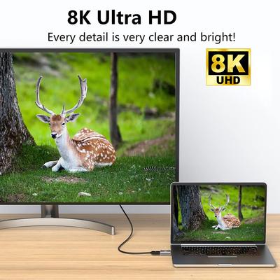 Displayport To Displayport Adapter 8K60Hz Gold-Plated DP To DisplayPort Extension Converter Support Displayport 1.4 for Laptop