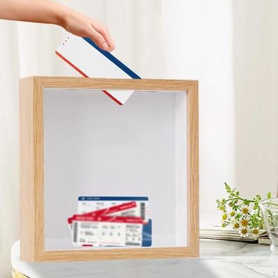 Vitrine Rahmen Erinnerung Schattenbox Mit Holzkonstruktion Schlitze Für Fotos Briefmarken