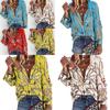 Stylish Ladies Casual Chain Print Long Sleeve Blouse For Office Wear