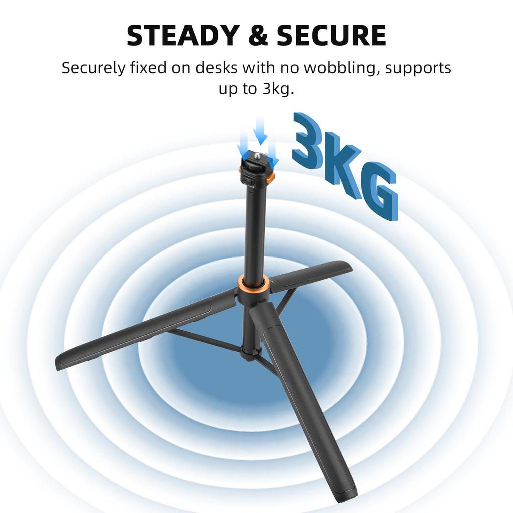 162CM Selfie Tripod Stand for Action Camera with Quick Release Inch Extendable Pocket Tripod for DJI Osmo Pocket 5 Insta360 AKASO DSLR Lightweight