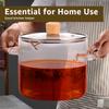 1600ML/2300ML Glass Cooking Pot Transparent Borosilicate Glass Simmer Pot with Lid Multifunctional Stew Pots for Cooking Kitchen