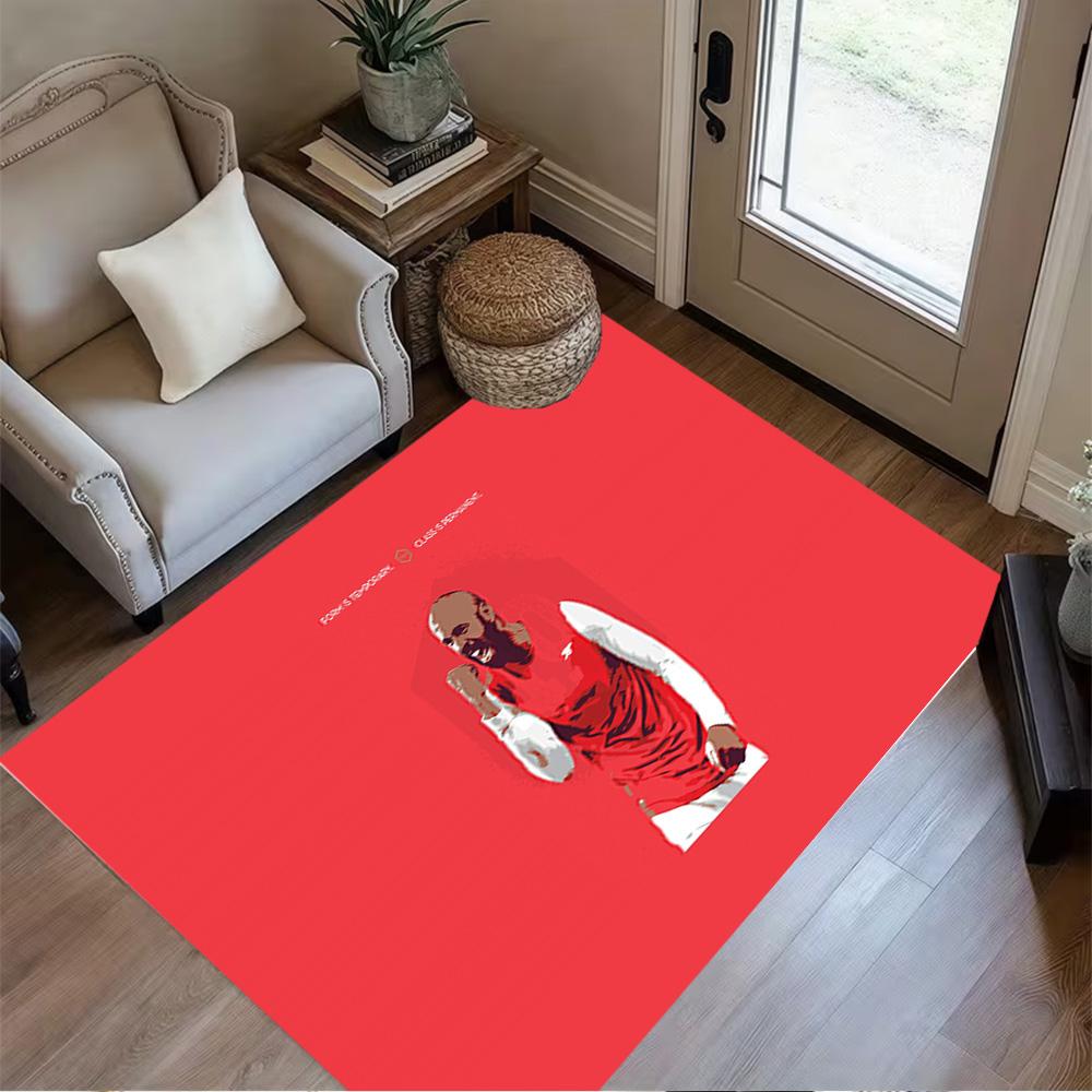 Football Player Action Floor Rug Office Rug Suitable for Entryway Outdoor Foyer Dining Room Anti-slip Rug Decorate Offices