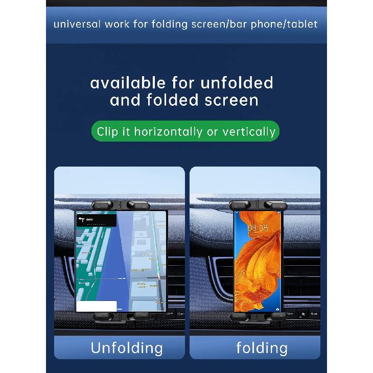 Universele Houder voor Autoventilatie, Stand Compatibel met 7" - 12.9" Tablets iPad, 4" - 7" Opvouwbaar Scherm/Recht Paneel Telefoon