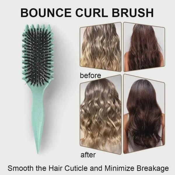 1pc Nylon Bristle Curl Defining Styling Brush for Dry Hair, Anti-frizz Detangling Hairbrush for Men and Women, Enhances Curl Definition and Separation