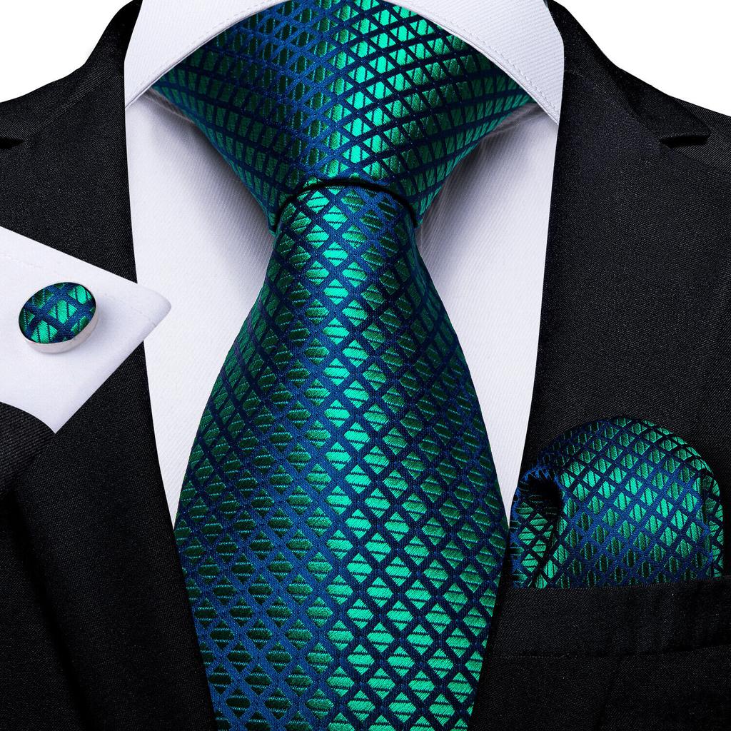 Barry.Wang Ties for Men Necktie Hankerchief Cufflinks Set Burgundy Striped Jacquard Wedding